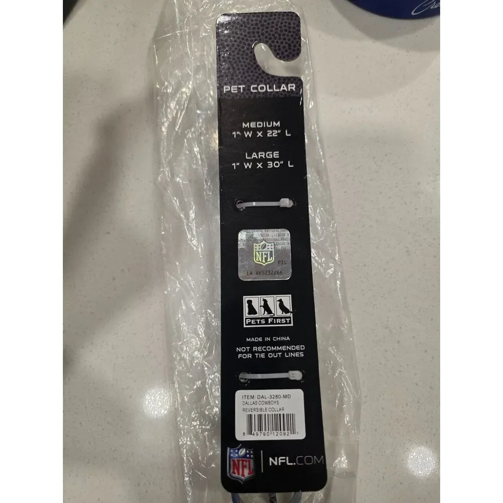 NFL Pet Collar Heavy Duty Durable & Adjustable Dog Collar MEDIUM